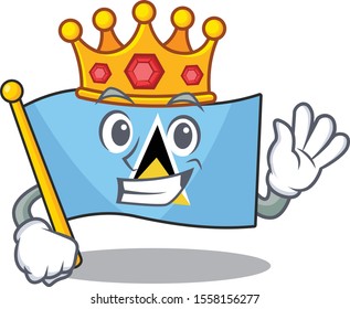 flag saint lucia on the king cartoon
