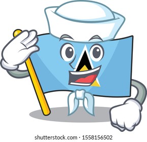 flag saint lucia on the sailor character