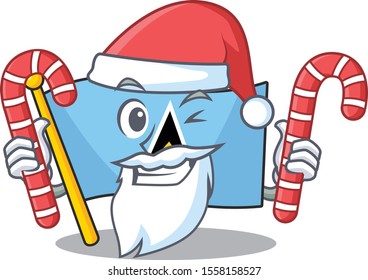 flag saint lucia on the santa bring candy cartoon