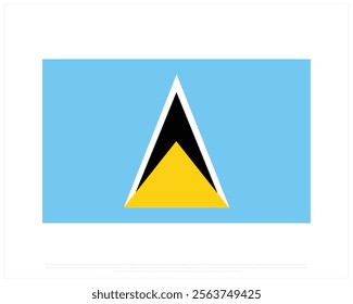 Flag of SAINT LUCIA on a white background, Editable Vector illustration of SAINT LUCIA flag, National Day design, vector design of Saint Lucia Flag, National Day of Saint Lucia