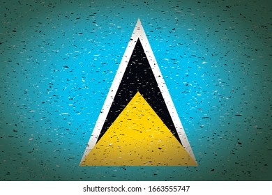 flag of saint lucia in retro background