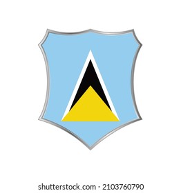 Flagge von Saint Lucia mit silbernem Rahmen