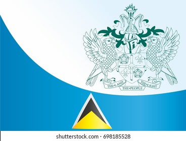 Flag of Saint Lucia, template for the award, an official document with the flag and the symbol of Saint Lucia