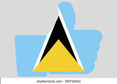 The flag of Saint Lucia in a Thumbs Up Icon