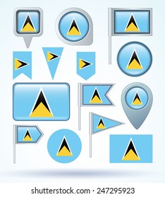 Flag of Saint Lucia, vector illustration