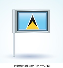 Flag of Saint Lucia, vector illustration