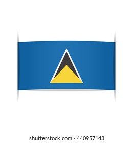 Flag of Saint Lucia. Vector illustration of a stylized flag. The slit in the paper with shadows. Element for infographics.