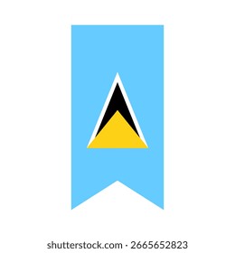 Flag of Saint Lucia. Saint Lucia vertical flag icon digital vector illustration. The hanging flag.