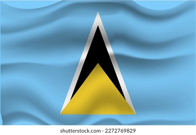 Flag saint lucia wave 3d ralistic flag