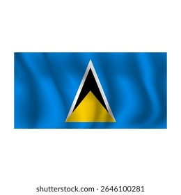 Bandeira de Santa Lúcia ondulada flui ao vento, com dobras 3d