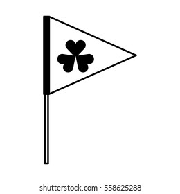 flag with Saint patricks clover icon vector illustration design