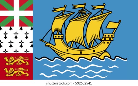 Flag of Saint Pierre and Miquela vector illustration
