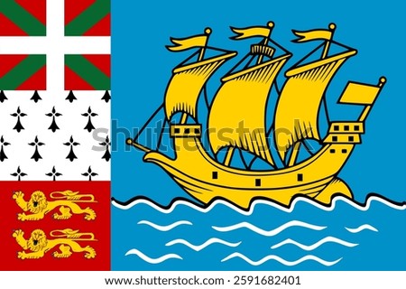 Flag of Saint Pierre and Miquelon, 3:2 Format, Saint Pierre and Miquelon Flag