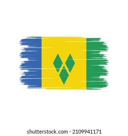 Flag of Saint Vincent with brush style