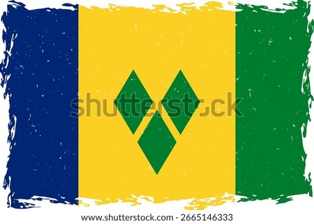 Flag of saint vincent and the grenadines brush stroke grunge texture
