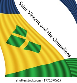 Flag of Saint Vincent and the Grenadines country on white background. Eps.file.