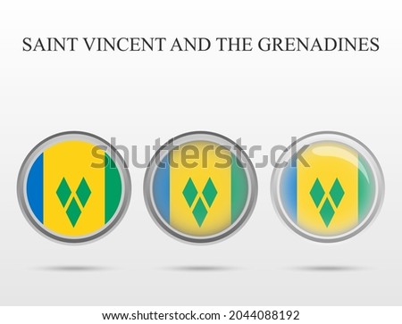 Flag of Saint Vincent and The Grenadines in the form of a circle
