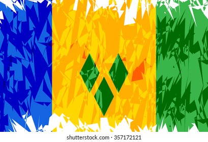 Flag of Saint Vincent and the Grenadines in grunge style. Vector illustration.