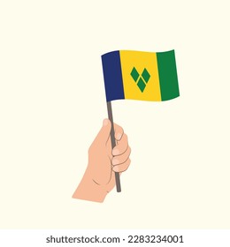 Bandera de San Vicente y las Granadinas, bandera de mano