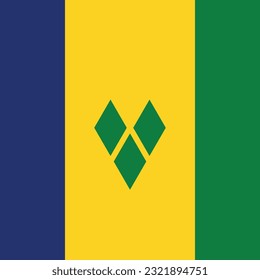 Bandera de San Vicente y las Granadinas. Icono de marca. Color estándar. Una bandera cuadrada. Ilustración del equipo. Ilustración digital. Ilustración vectorial.