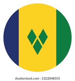 Flag of Saint Vincent and the Grenadines. Flag icon. Standard color. Circle icon flag. Computer illustration. Digital illustration. Vector illustration.