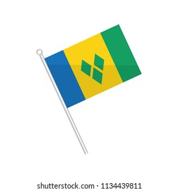 Flag of Saint Vincent and the Grenadines. Flag of North America. isolated on a white background.