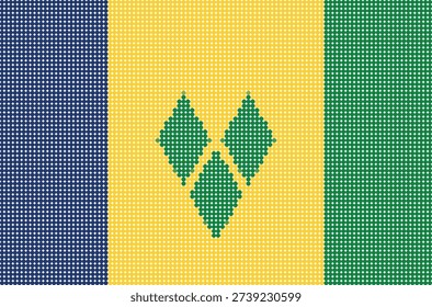 Flag of Saint Vincent and the Grenadines pixel art of dots