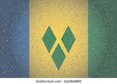 bandera de San Vincente y granadinas en fondo retro