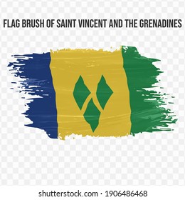 Flag Of Saint Vincent and the Grenadines in texture brush  with transparent background, vector illustration in eps file