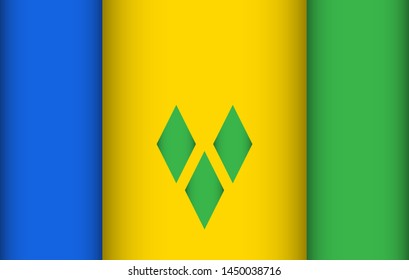 Flag of Saint Vincent and the Grenadines. Vector illustration. Patriotic background.