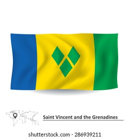 Flag of Saint Vincent and Grenadines - vector illustration