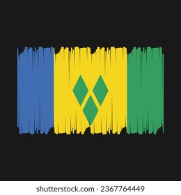 Flag of Saint Vincent Vector Illustration