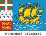 Flag of Saint-Pierre and Miquelon. Vector illustration.