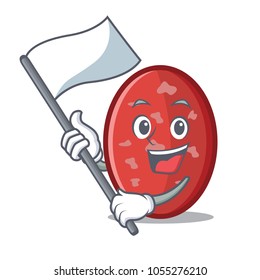 With flag salami mascot cartoon style