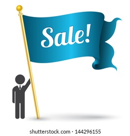 Flag sale for promotion and offer.