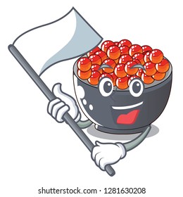 With flag salmon roe with isolated on mascot