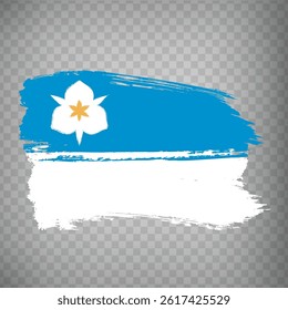 Flag of Salt Lake City is city  USA from brush strokes. State of Utah.  Flag of Salt Lake City on transparent background for your web site design, app, UI. United States. EPS10.
