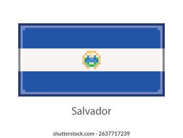 Flag of Salvador. Pixel art style (vector).