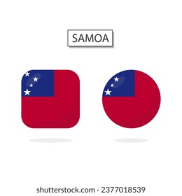 Bandera del estilo de dibujos animados 3D del icono Formas Samoa 2.