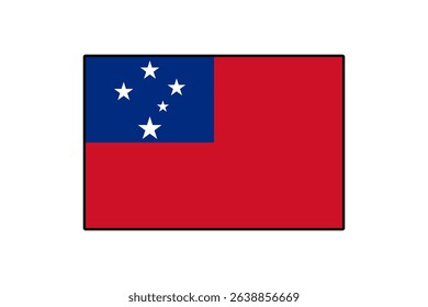The flag of Samoa features a blue rectangle with five white stars and a red field, symbolizing the nation's identity and heritage. It represents pride and unity for the Samoan people.