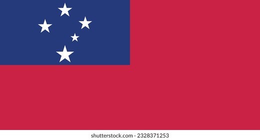 Flag of Samoa. Flag icon. Standard color. Standard size. A rectangular flag. Computer illustration. Digital illustration. Vector illustration.
