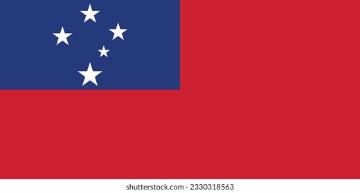 Flag of Samoa. Flag icon. Standard color. Standard size. A rectangular flag. Computer illustration. Digital illustration. Vector illustration.