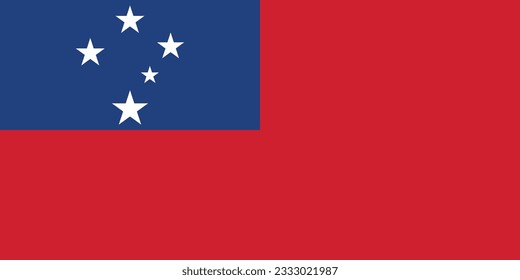 Flag of Samoa. Flag icon. Standard color. Standard size. A rectangular flag. Computer illustration. Digital illustration. Vector illustration.