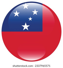 Flag of Samoa. Flag icon. Standard color. Circle icon flag. 3d illustration. Computer illustration. Digital illustration. Vector illustration.