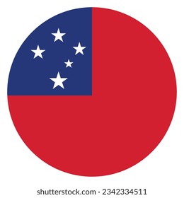 Flag of Samoa. Flag icon. Standard color. Circle icon flag. Computer illustration. Digital illustration. Vector illustration.