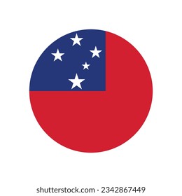 Flag of Samoa. Flag icon. Standard color. Circle icon flag. Computer illustration. Digital illustration. Vector illustration.