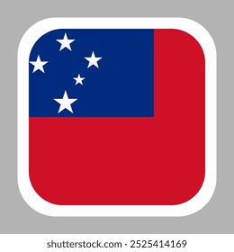 The flag of Samoa. Flag icon. Standard color. flat vector square with rounded corners. Computer illustration. Digital illustration. Vector illustration