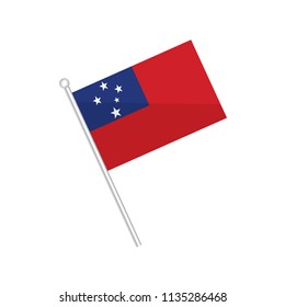 Flag of Samoa. Flag of Oceania. isolated on a white background.