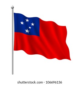 Flag of Samoa, vector illustration