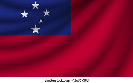 Flag of Samoa, vector illustration